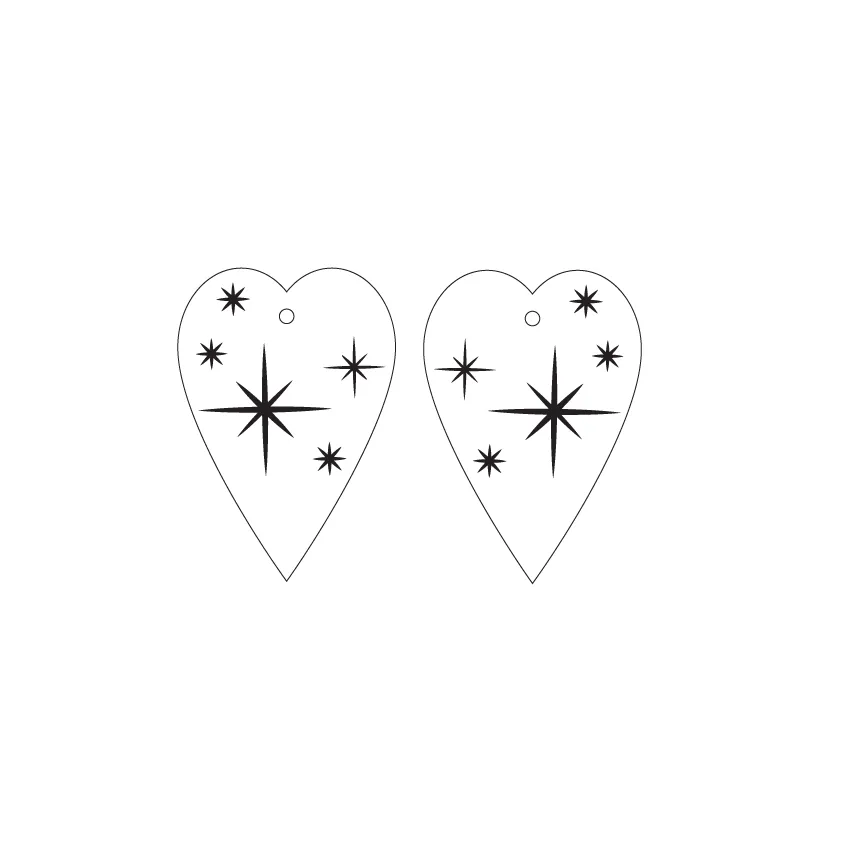 © Vintage Hearts - 2 pair Set - 5 styles