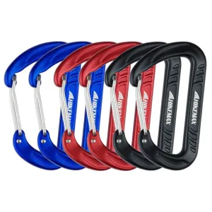 12KN Snag-Free Wiregate Carabiners Set with Pouch - Lightweight 7075 Aluminum Biners (Set of 4/6) - Best for Hammocks, Clipping On Camping Accessories, Keychains and More