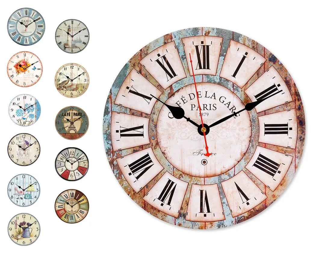 12" Retro Retro Style Quiet Sweep Quartz Wall Clock