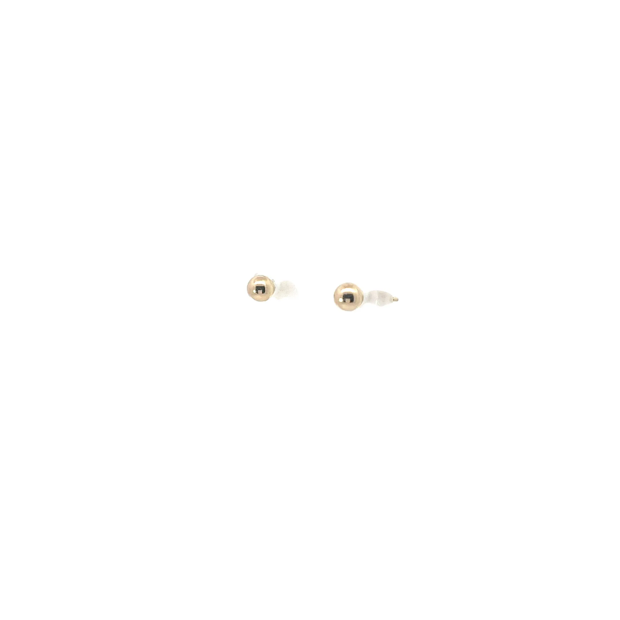 14k Yellow and White Gold 4mm Ball Stud Earrings