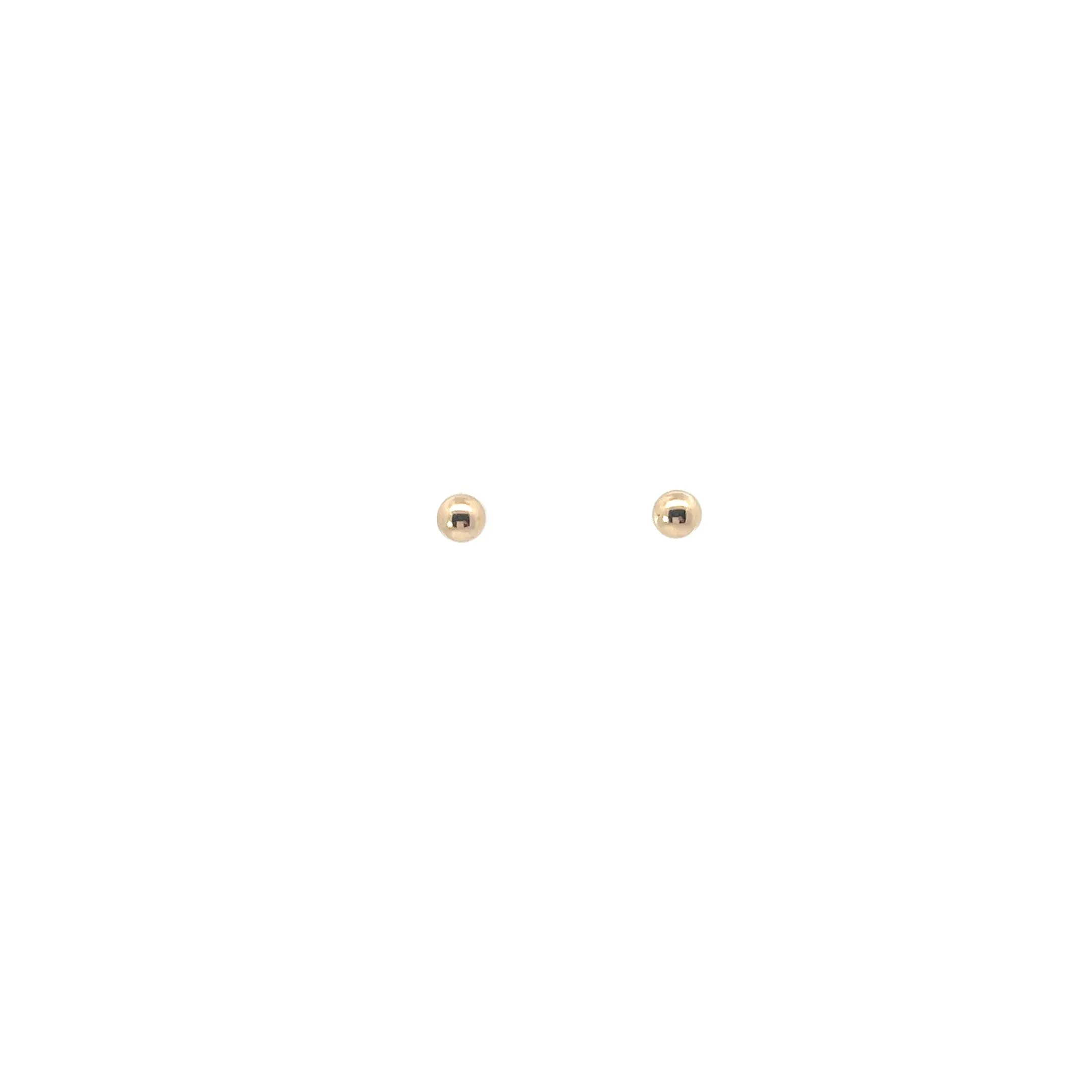 14k Yellow and White Gold 4mm Ball Stud Earrings