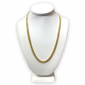 14K Yellow Gold 22" Semisolid Cuban Link Chain