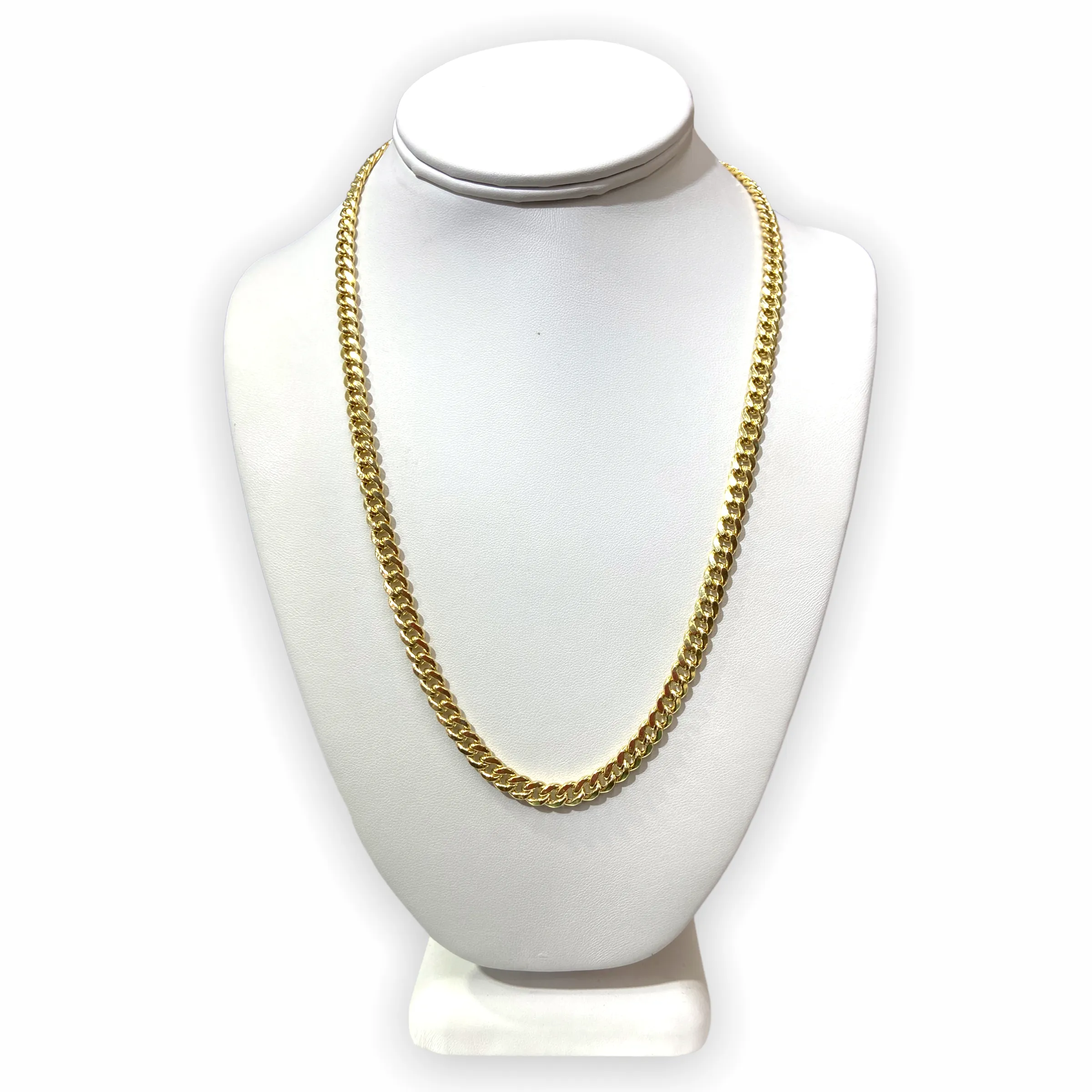 14K Yellow Gold 22" Semisolid Cuban Link Chain