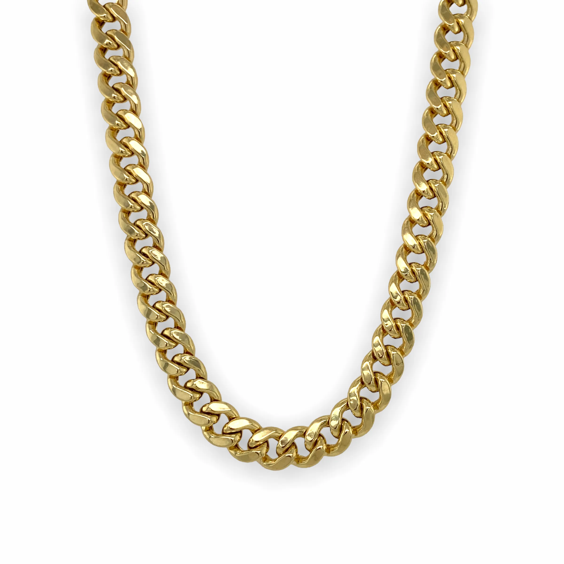 14K Yellow Gold 22" Semisolid Cuban Link Chain