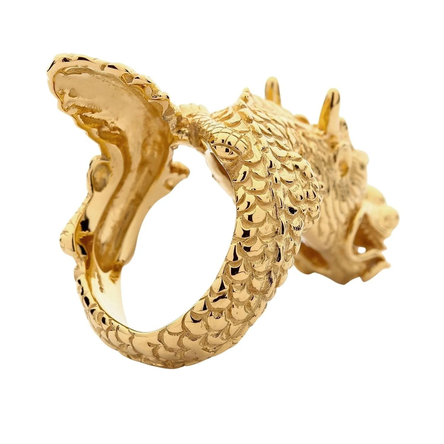 14K Yellow Gold Dragon Ring