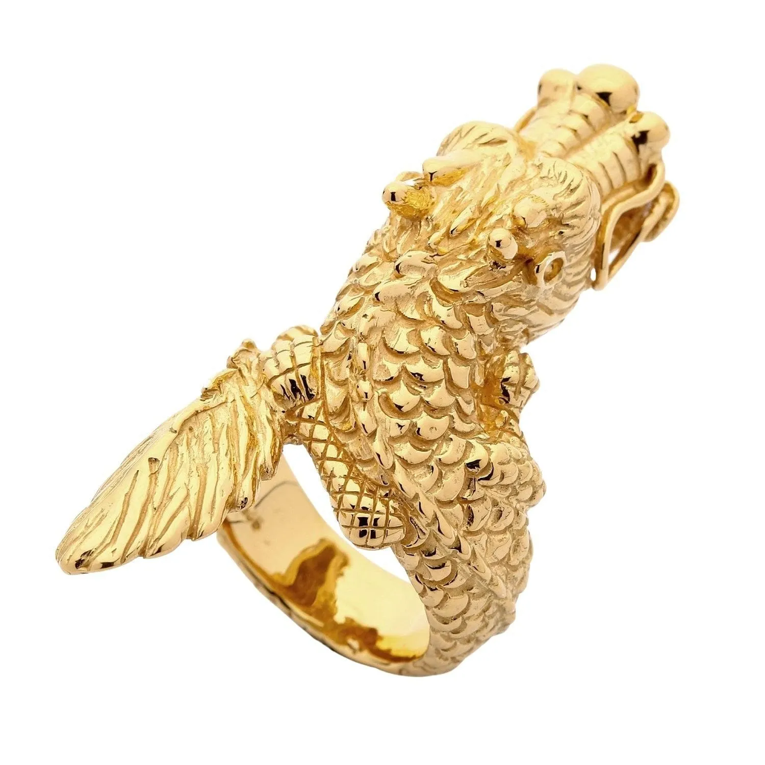 14K Yellow Gold Dragon Ring