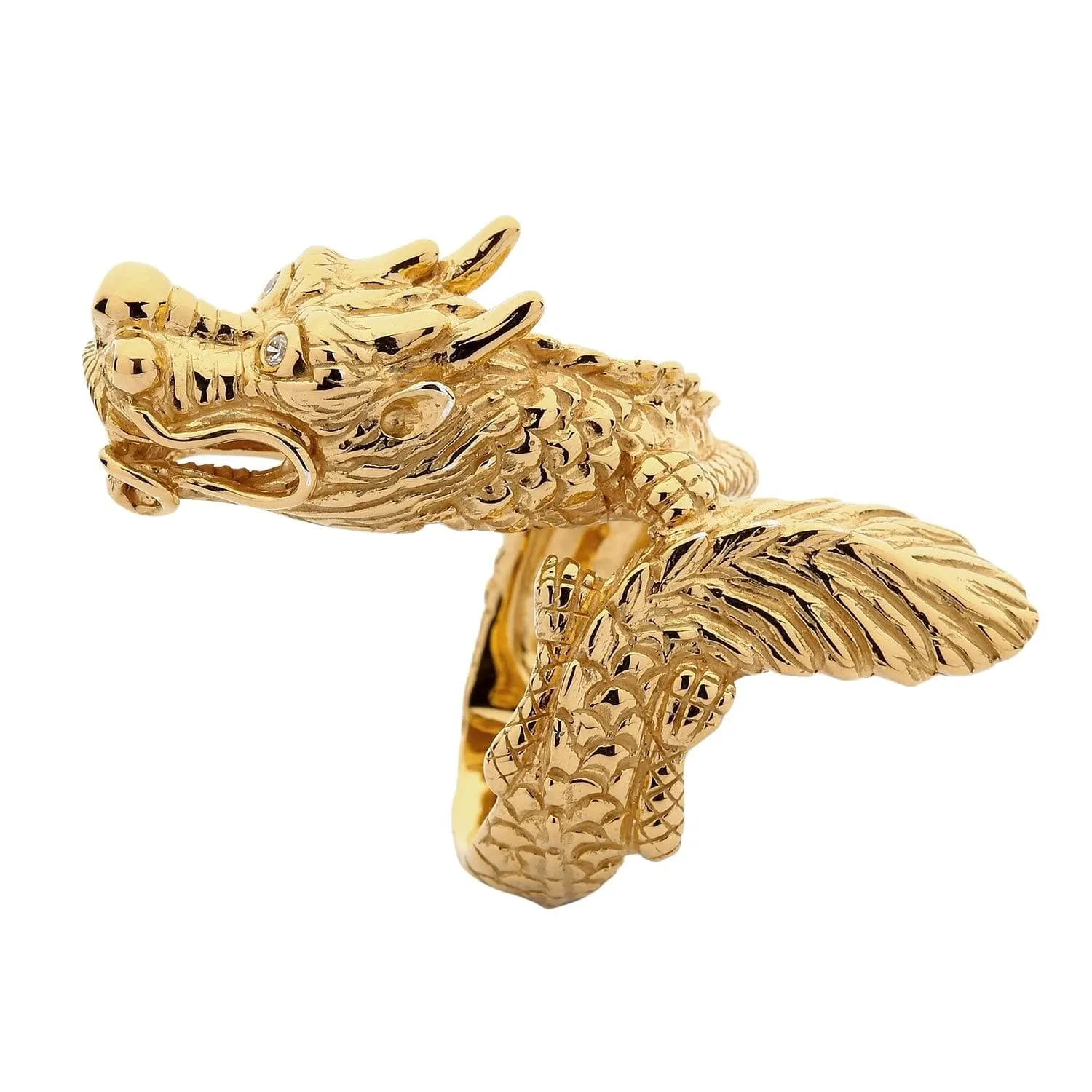 14K Yellow Gold Dragon Ring