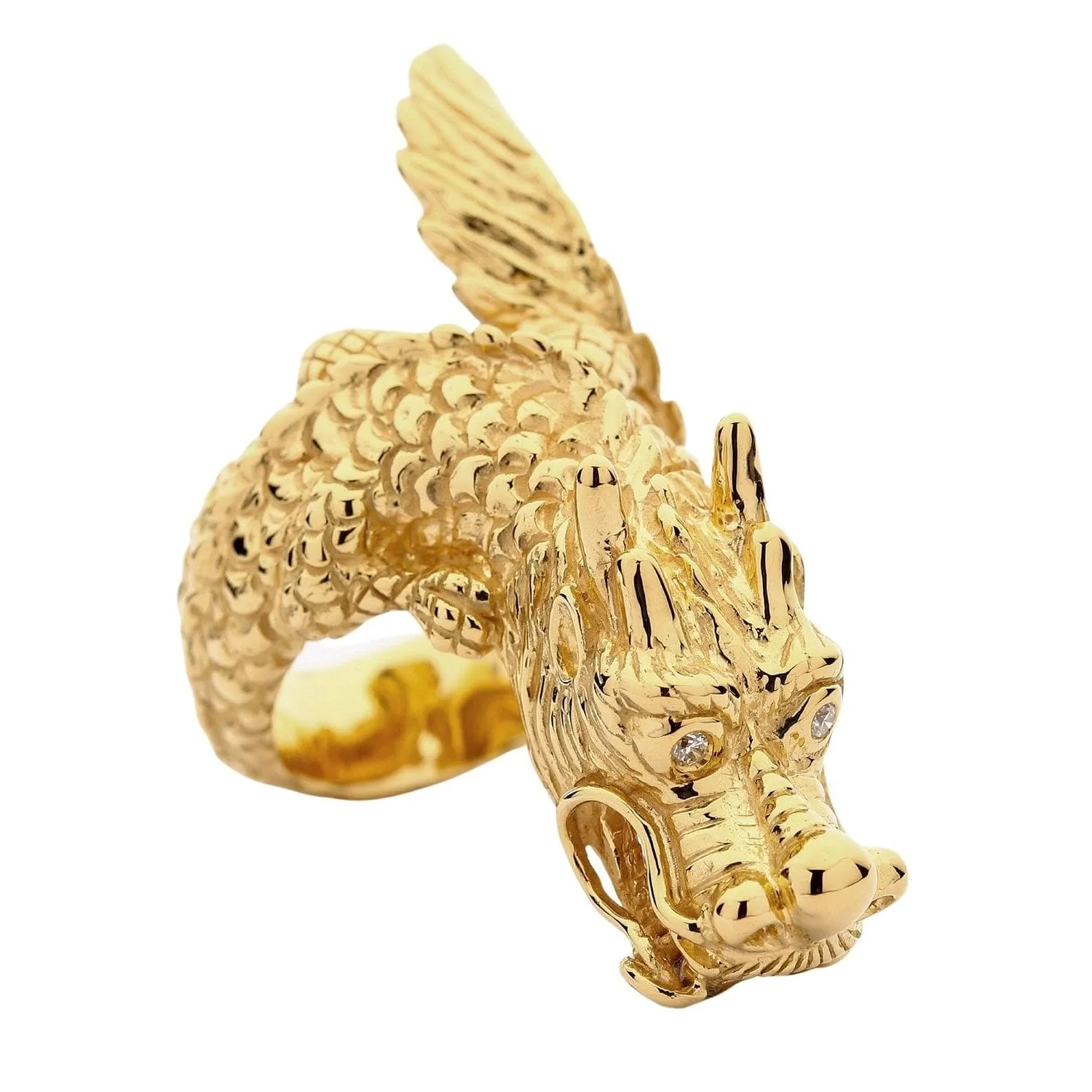 14K Yellow Gold Dragon Ring
