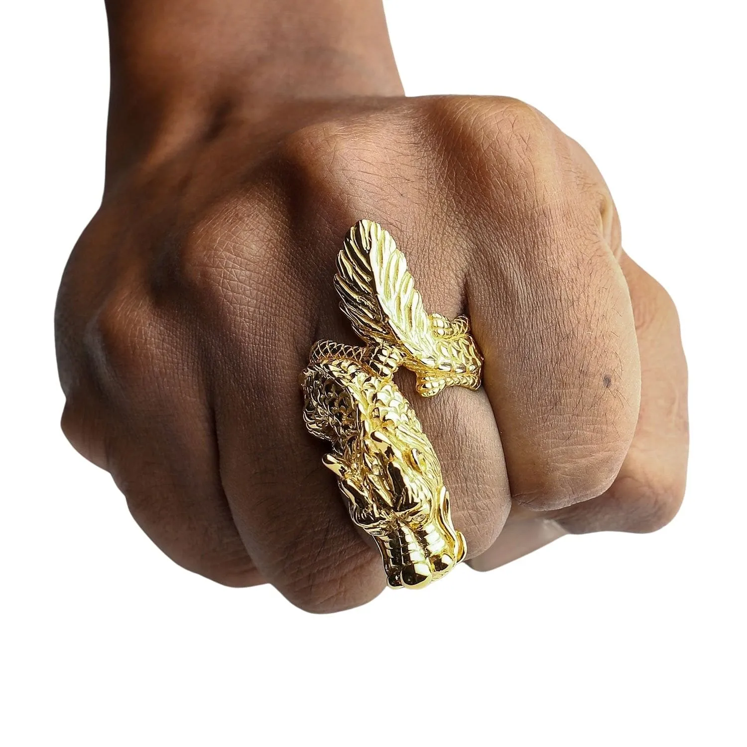 14K Yellow Gold Dragon Ring
