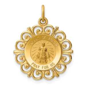 14k Yellow Gold Infant of Prague Medal Pendant
