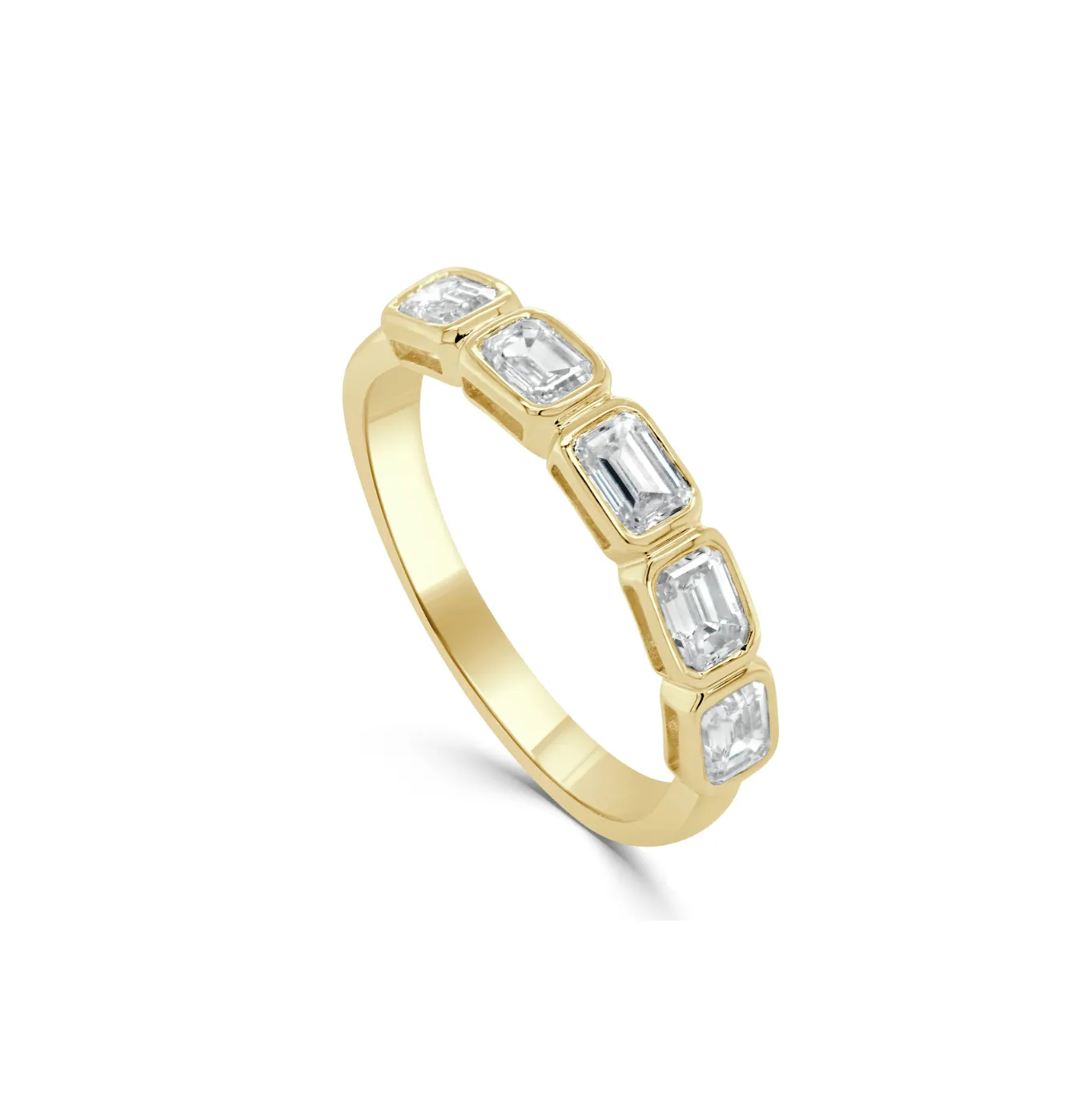 14Y Emerald Cut Half Way Ring