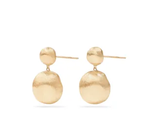 18K Yellow Gold Double Drop Earrings, Small