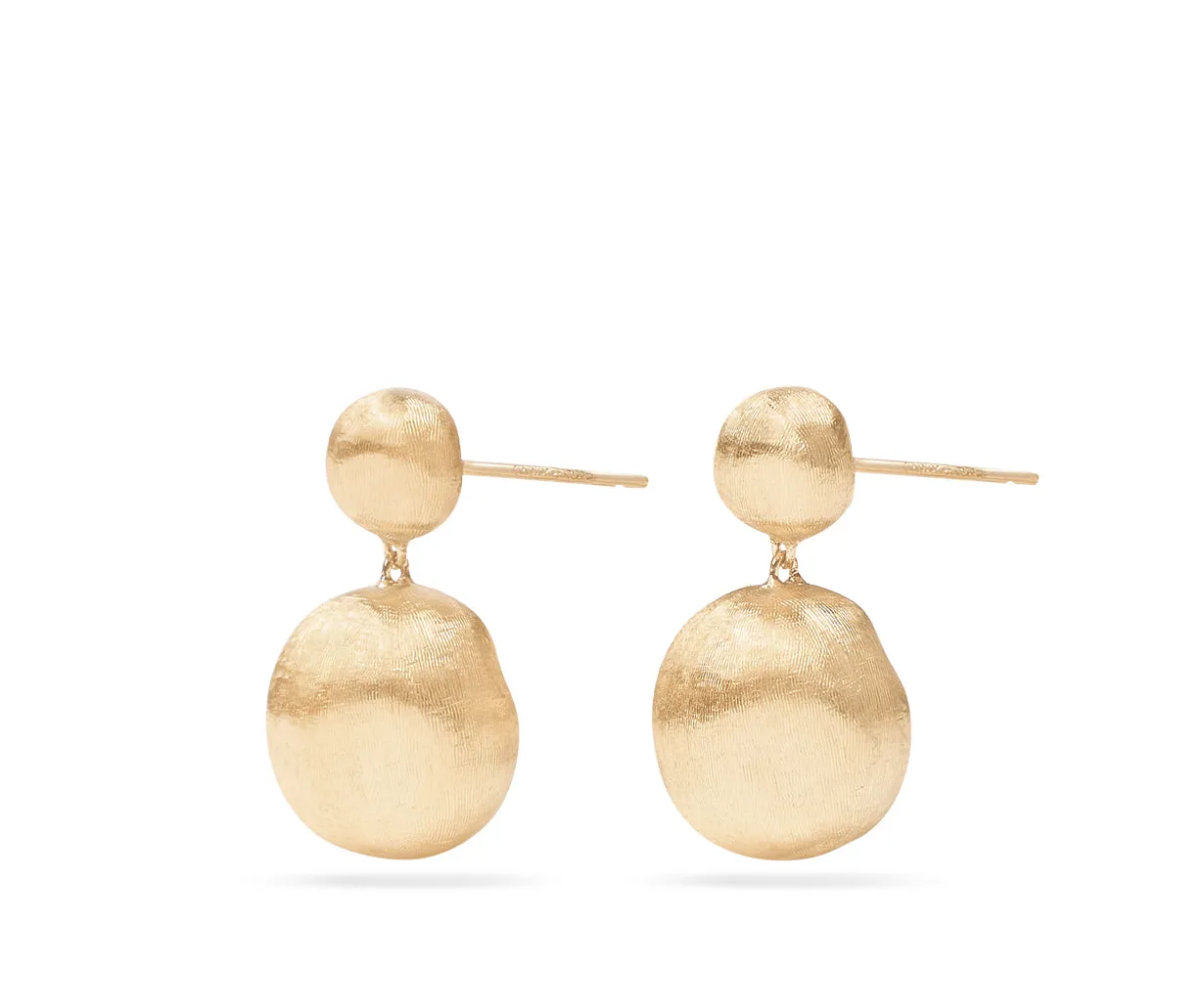 18K Yellow Gold Double Drop Earrings, Small