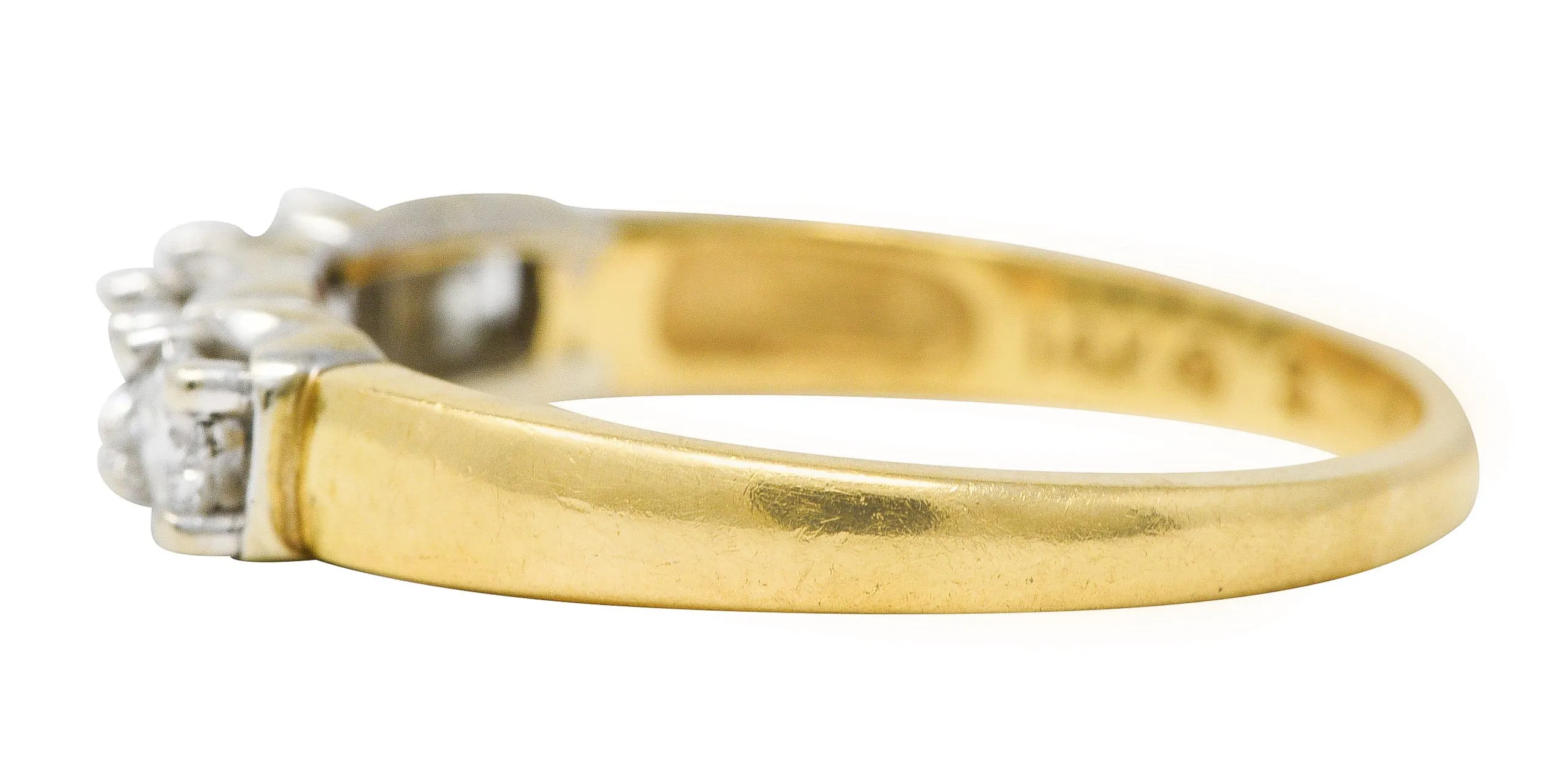 1940's Retro 0.50 CTW Diamond 14 Karat Two-Tone Anniversary Vintage Band Ring