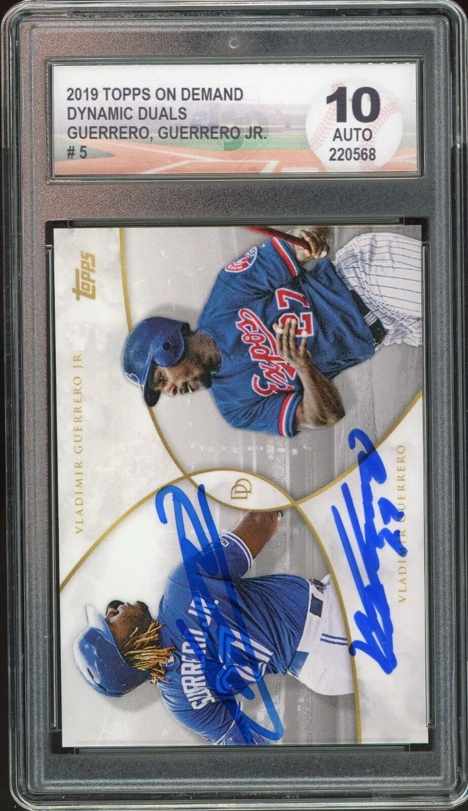 2019 Topps On Demand Vladimir Guerrero Sr. & Jr. Dynamic Dual JSA DGA 10 Auto RC