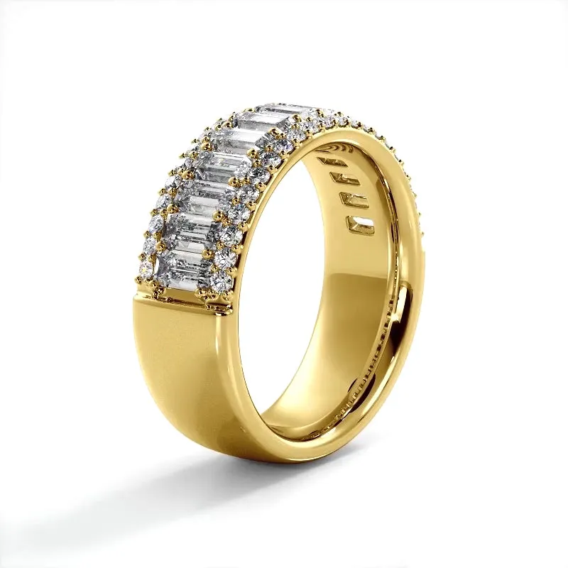 2.16 ct. Baguette And Round Diamond Wedding Band