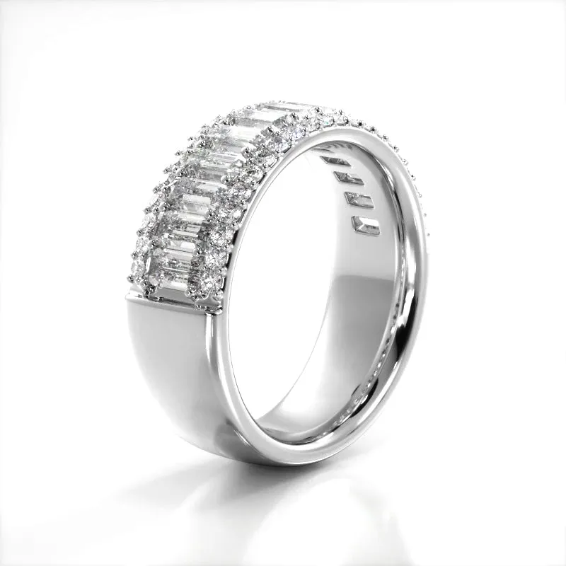 2.16 ct. Baguette And Round Diamond Wedding Band