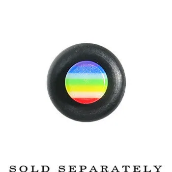 6 Gauge Acrylic Retro Rainbow Straight Taper