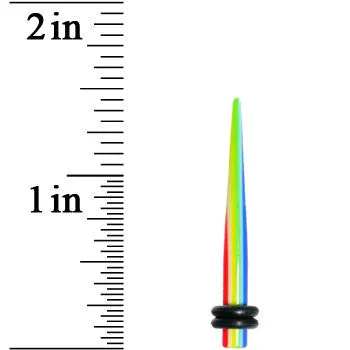 6 Gauge Acrylic Retro Rainbow Straight Taper