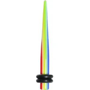 6 Gauge Acrylic Retro Rainbow Straight Taper