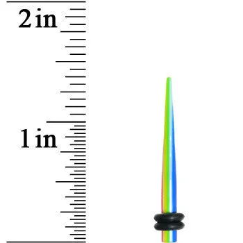 8 Gauge Acrylic Retro Rainbow Straight Taper