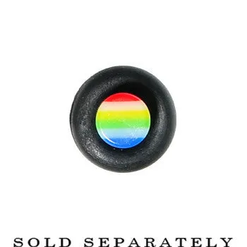 8 Gauge Acrylic Retro Rainbow Straight Taper