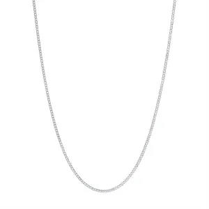 9ct White Gold Diamond Cut Curb Chain Necklace 50cm