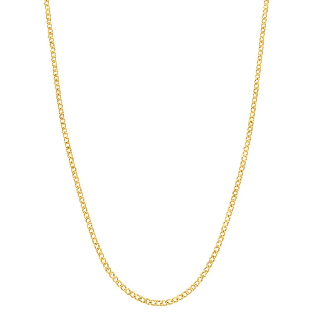 9ct Yellow Gold Fine Open Curb Chain Necklace 40cm