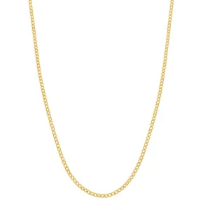 9ct Yellow Gold Fine Open Curb Chain Necklace 40cm