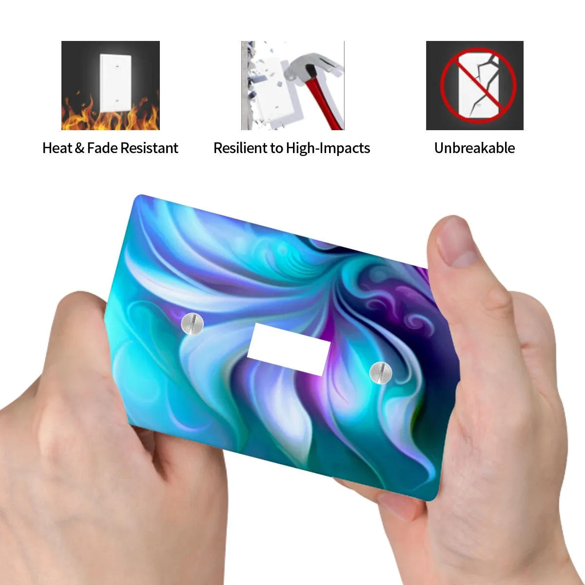 Abstract Art Switch Plate Cover,  Blue and Purple Unique Home Decor, Two Sizes