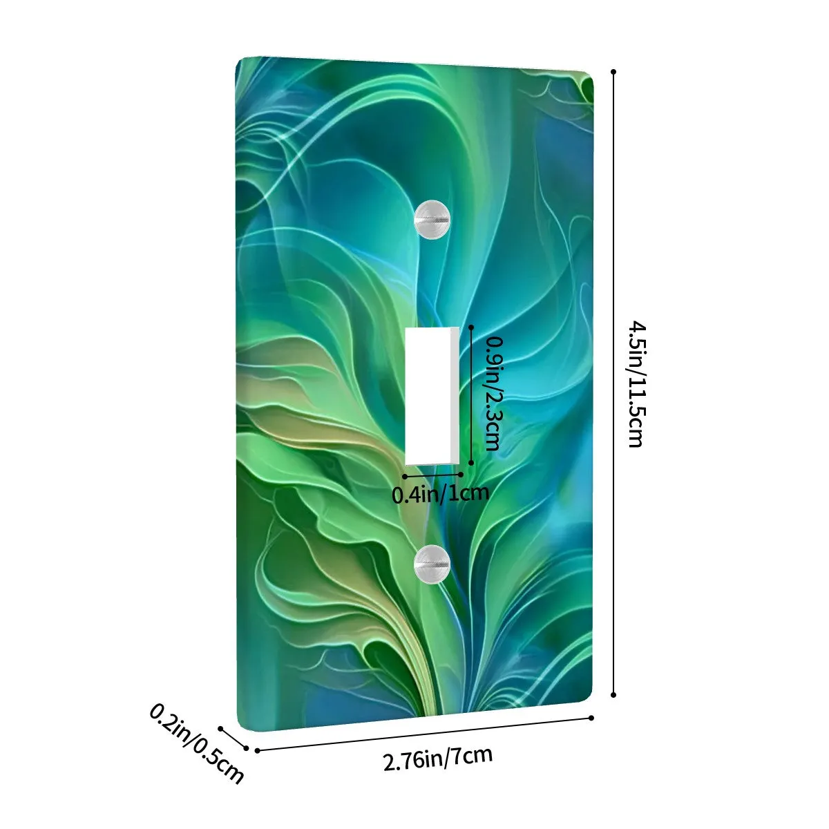 Abstract Art Switch Plate Cover, Blue Green Flowing Water Theme Decor, Two Sizes