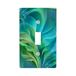 Abstract Art Switch Plate Cover, Blue Green Flowing Water Theme Decor, Two Sizes