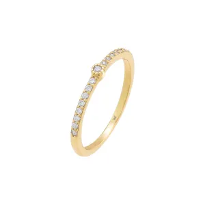 Accented Single Stone Pavé Ring