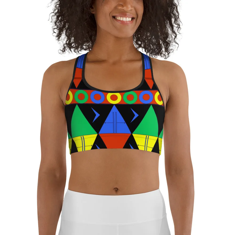 African Tribal Print Sports bra - South Africa