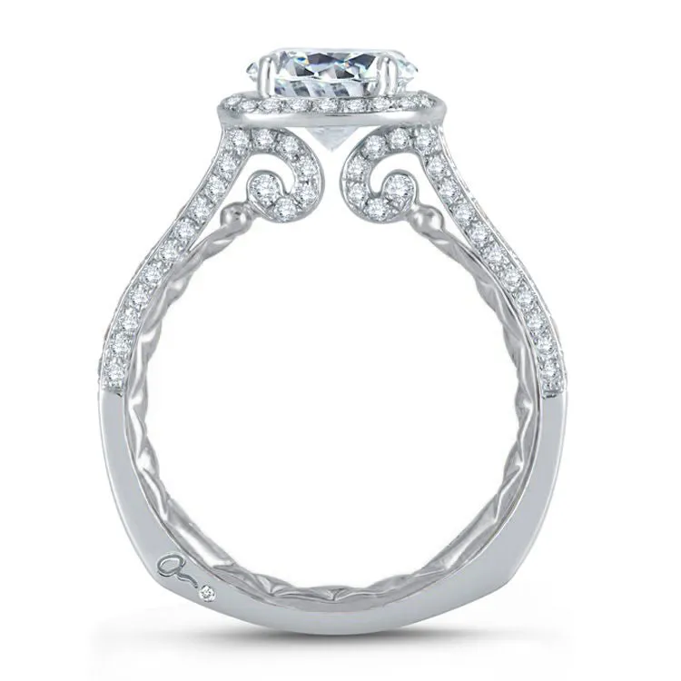 A.JAFFE Sophisticated Halo Diamond Quilted Engagement Ring MES762Q/204