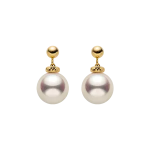 Akoya Pearl 18K Gold Italian Casual Style Stud Earrings