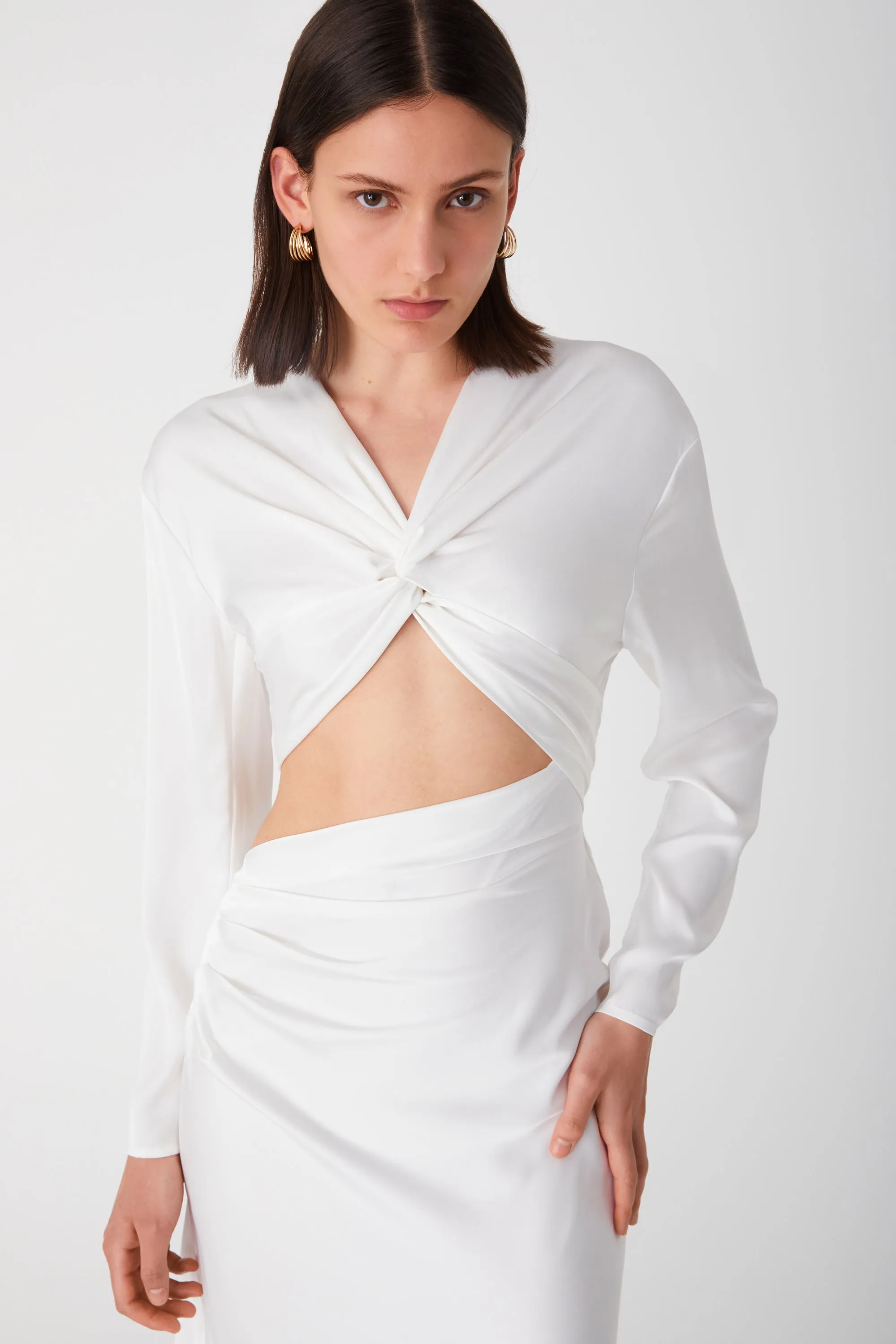 AKSANA SATIN MIDI DRESS