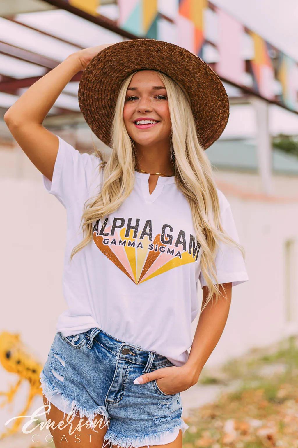 Alpha Gamma Delta Retro Recruitment Notch Tee