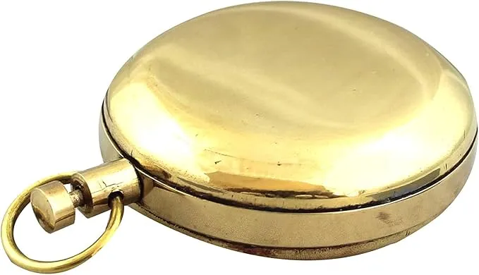 Antique Brass Golden Compass Push Open Pocket Compass Strong & Durable Lightweight Carrieble Item for Navigation Traveling Camping Hiking Gift