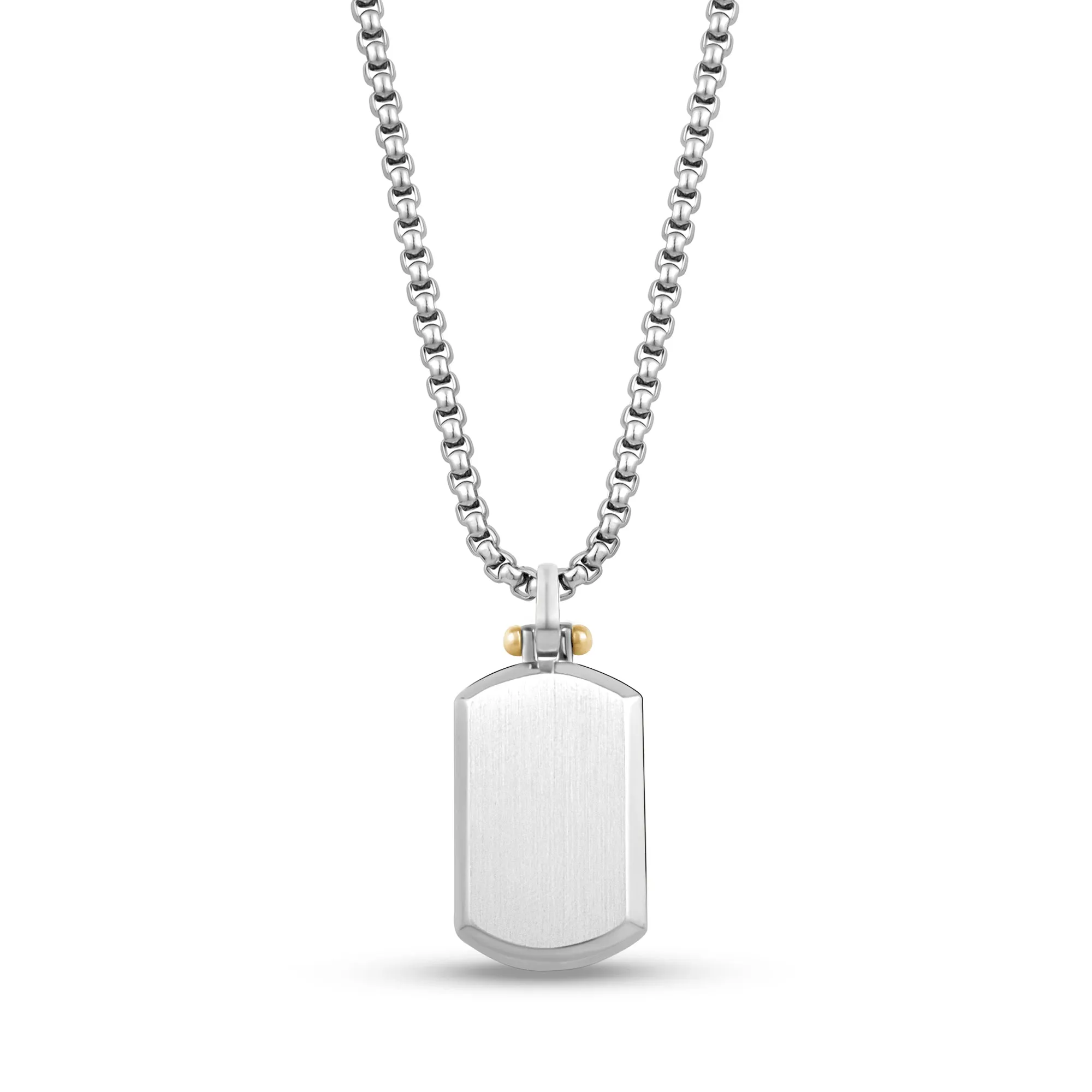 Beveled Edge Two Tone Dog Tag