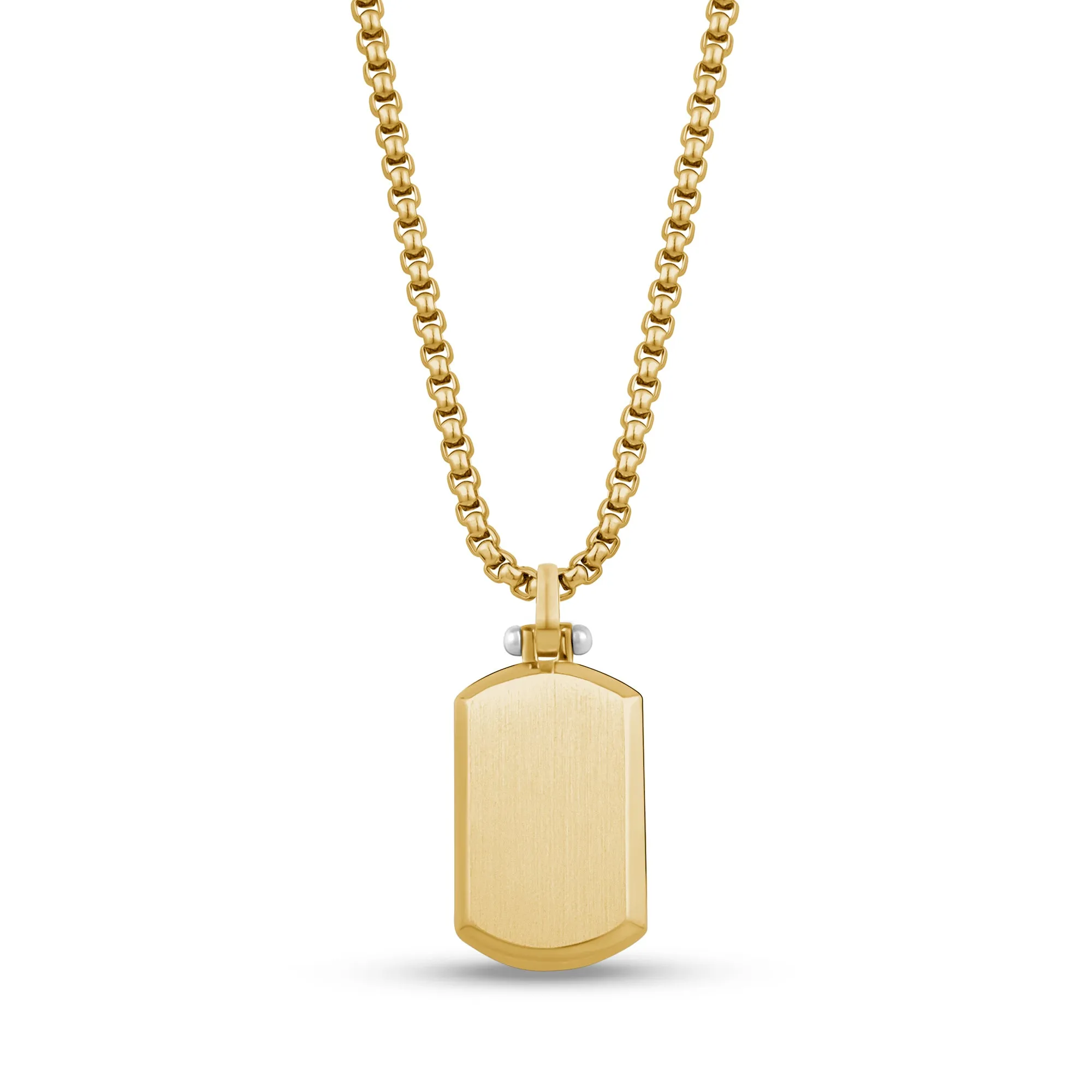 Beveled Edge Two Tone Dog Tag