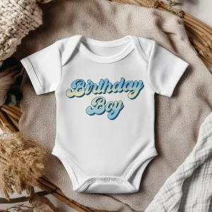 Birthday Boy Retro Style Baby Bodysuit