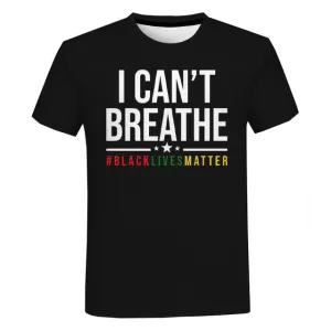 Black Lives Matter T Shirts Men Women Fashion Casual Short Sleeve T-shirt Unisex I Can't Breathe George Floyd T Shirt Tee Tops