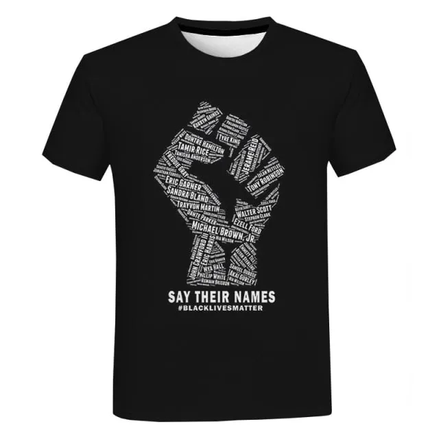 Black Lives Matter T Shirts Men Women Fashion Casual Short Sleeve T-shirt Unisex I Can't Breathe George Floyd T Shirt Tee Tops