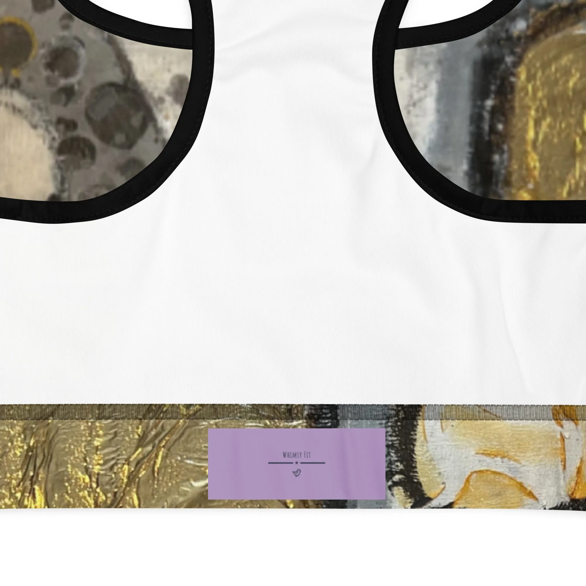 Black, White & Gold Sports Bra