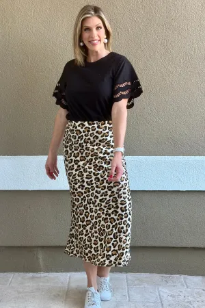 Blaze Leopard Midi Skirt