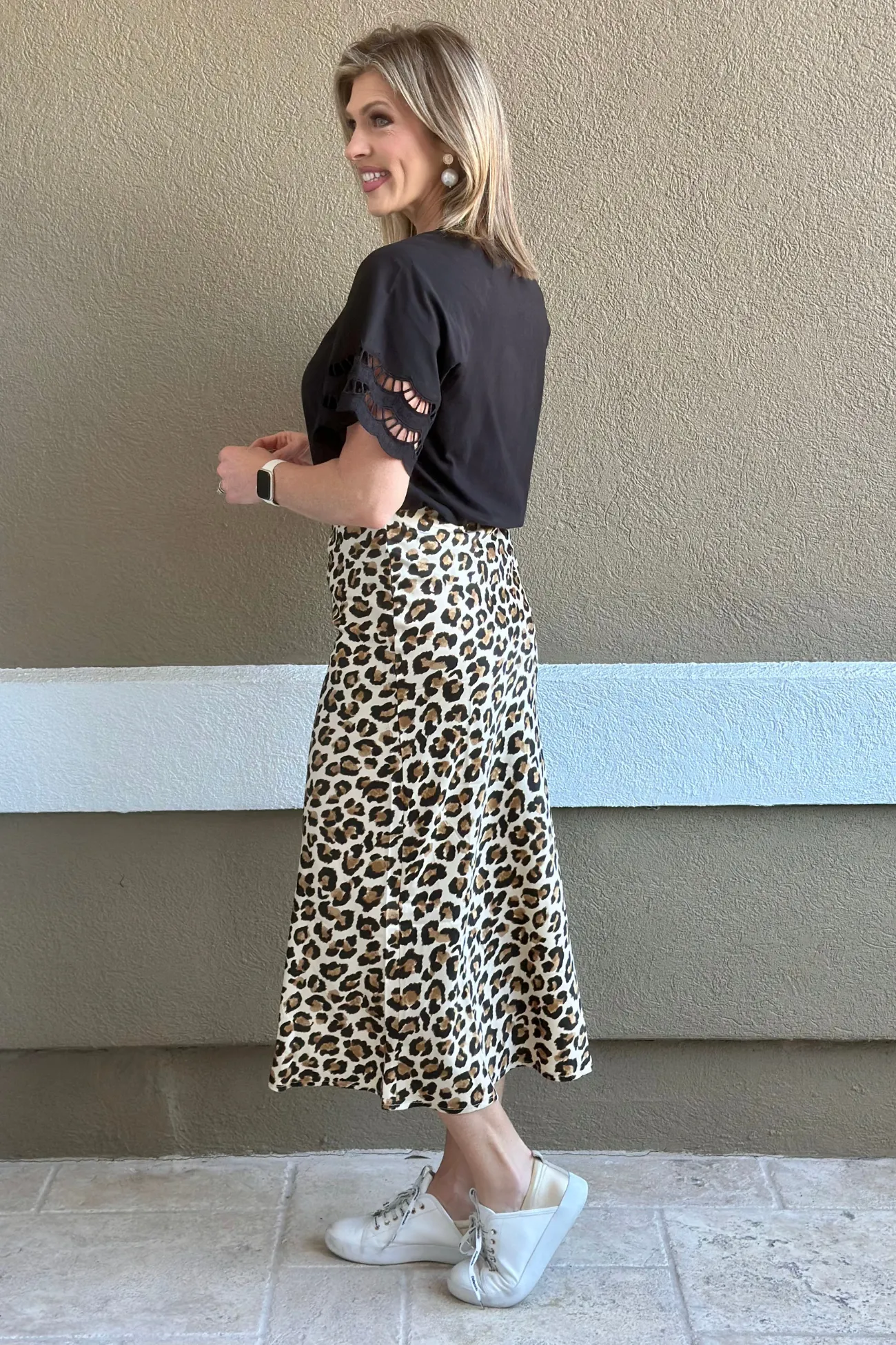Blaze Leopard Midi Skirt
