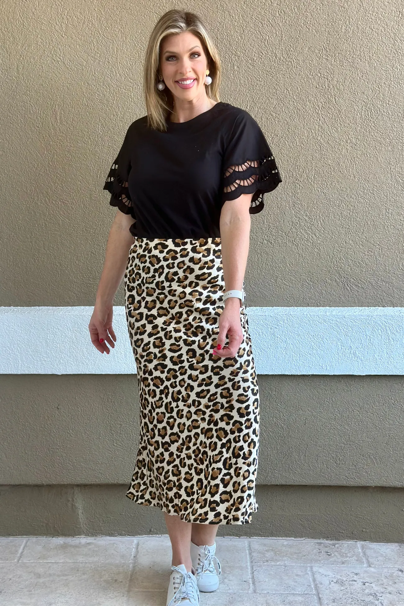 Blaze Leopard Midi Skirt