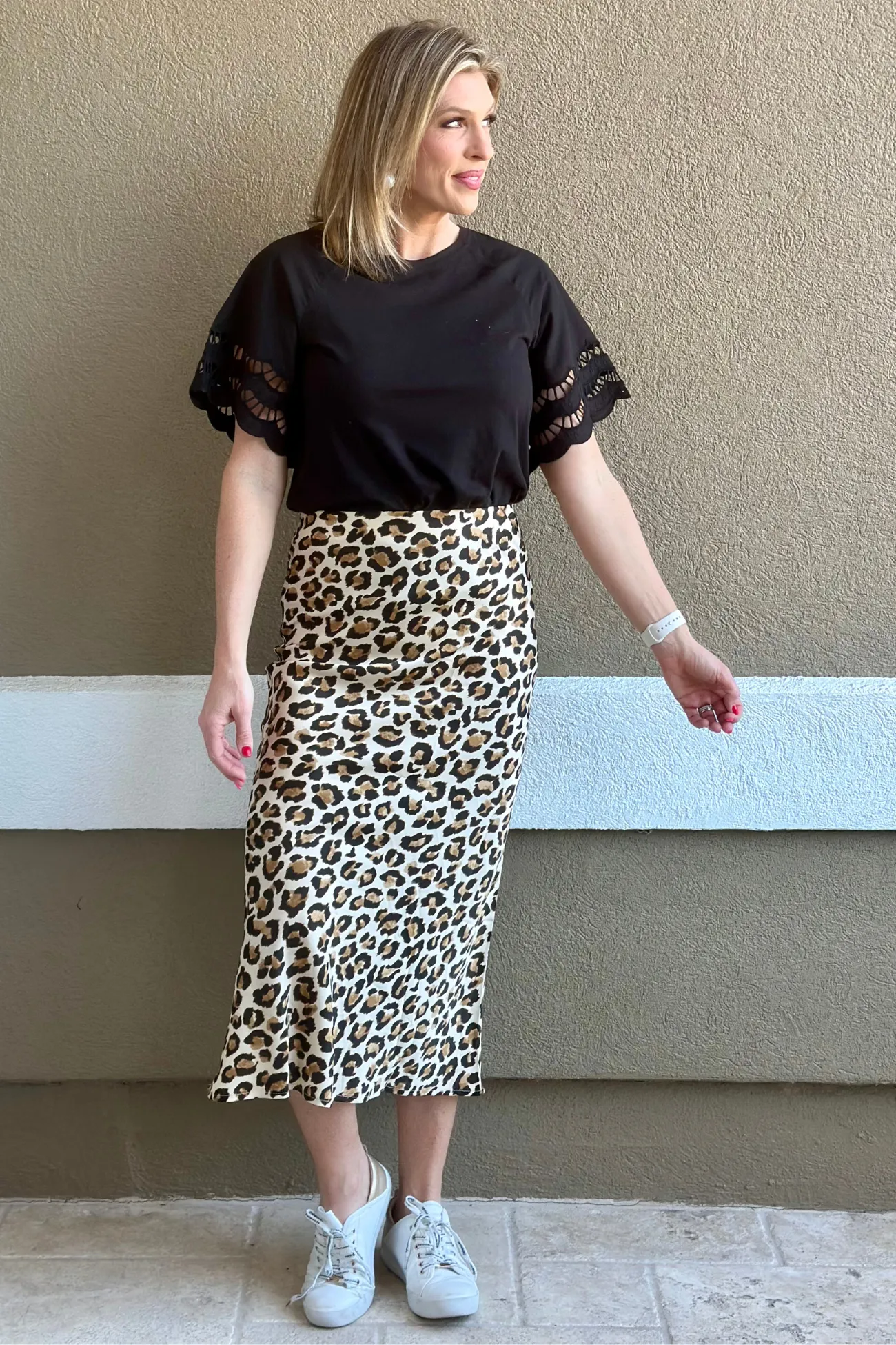 Blaze Leopard Midi Skirt