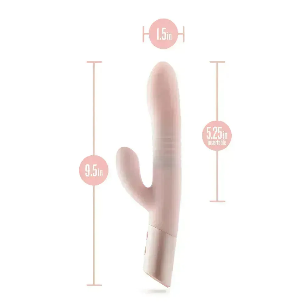 Blush - Fraya -  -  24.1 cm USB Rechargeable Thrusting Rabbit Vibrator